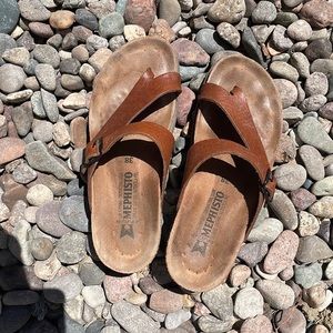 MEPHISTO Genuine Leather slide sandals.
